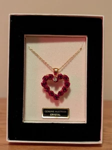 Danbury Mint Heart Of a Dozen Roses Genuine Austrian Crystal Necklace - Bild 1 von 7