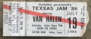 VAN HALEN 1986 CONCERT TICKET STUB DALLAS TEXXAS JAM DIO LOVERBOY KROKUS BTO - Picture 1 of 3