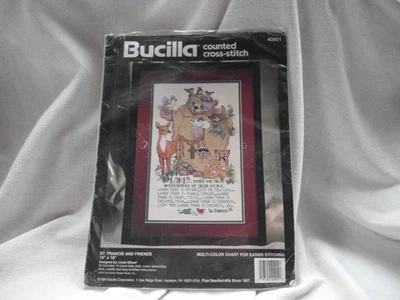 ST FRANCIS & FRIENDS VINTAGE 1990s CROSS STITCH KIT by BUCILLA #40901 ANIMALS - Image 1 of 4