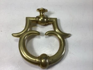Vintage 6” Solid Brass Door Knocker Gold Finish - Picture 1 of 5