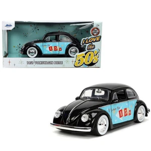 JADA 1/24 1959 VW KÄFER SCHWARZ/HELLBLAU I LOVE THE 50S 31382 - Bild 1 von 2