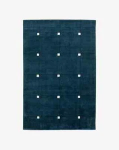 Handgetufteter türkisblauer Teppich - moderner handgeknüpfter Teppich für Schlafzimmer ästhetisches Dekor - Bild 1 von 5