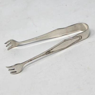 Antique HOLMES EDWARDS Super Plate Flatware Mini 3 Prong Claw Tongs Art Deco - Image 1 of 4