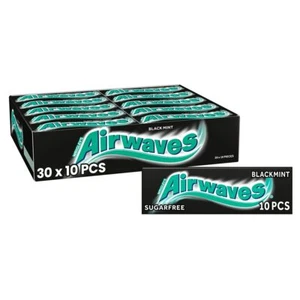 Wrigleys Airwaves Black Mint Menthol Chewing Gum 10 Pieces X 30 Pack - Picture 1 of 1
