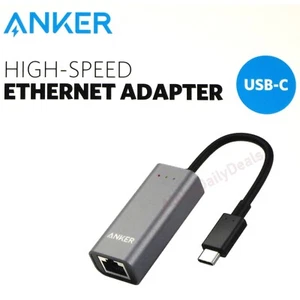 Anker USB-C to Ethernet RJ45 Gigabit Adapter MacBook iPad Pro ChromeBook XPS - Picture 1 of 4