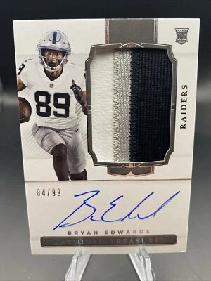 Bryan Edwards 2020 Panini National Treasures RPA Rookie Jersey Patch Auto /99 - Image 1 of 2