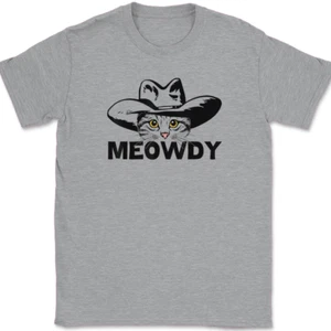 Meowdy Cat T-Shirt Funny Humor Cowboy Cowgirl Howdy Kitten Feline Tee - Picture 1 of 7