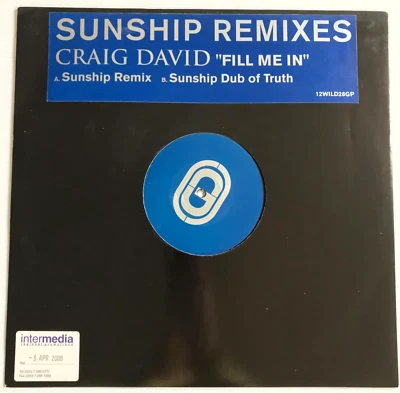 Craig David – Fill Me In - Vinyl 12" Sunship Remixes PROMO *DL - Image 1 of 2