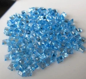 Sky Blue Topaz 50 Pieces 3mm Square Cut Loose Gemstone For Jewelry - Picture 1 of 1