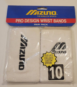 Vintage Wrist Bands Sealed Pair (one size fits all) Mizuno Pro 1980s white
