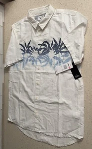 Camisa floral hawaiana con botones blanca talla pequeña Quiksilver para hombre nueva con etiquetas - Imagen 1 de 3