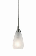 Mark Slojd Bedford 1 Light Mini Pendant Light with Brushed Steel, frosted