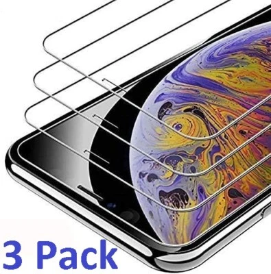 3-Pack For iPhone 16 15 14 13 12 11 X 8 Pro Max Tempered GLASS Screen Protector - Image 1 of 4