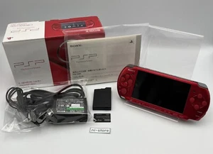 Sony PSP-3000 PSP 3000 Console Red Complete in box Region Free w/4GB -Excellent+ - Picture 1 of 22