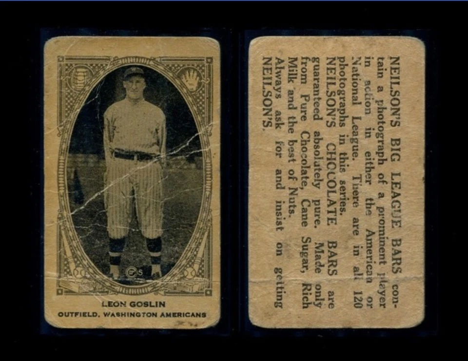 1922 V61 Neilson’s Chocolates Type 2 *** GOOSE GOSLIN *** Washington Senators - Image 1 of 1