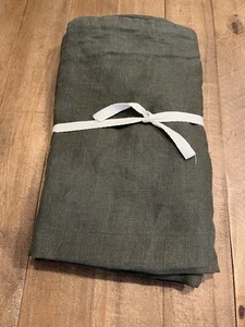 West Elm European Flax Linen Shams  Dark Olive · King Sham - Picture 1 of 4