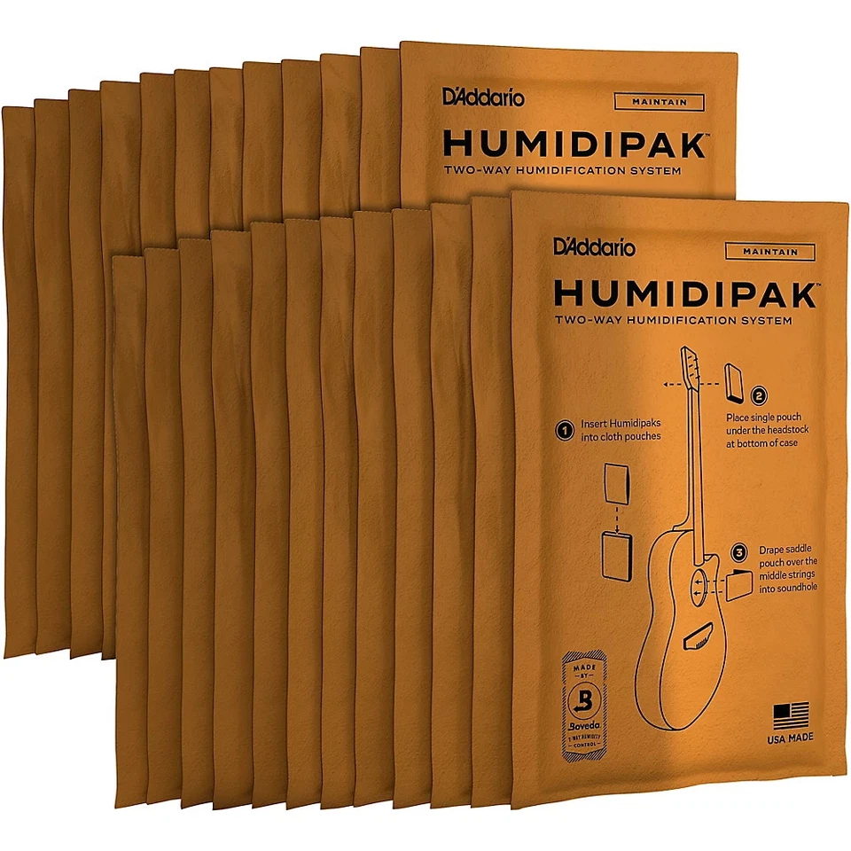 24 Pack Humidipak Maintain Replacement Packets D'Addario PW-HPRP-24