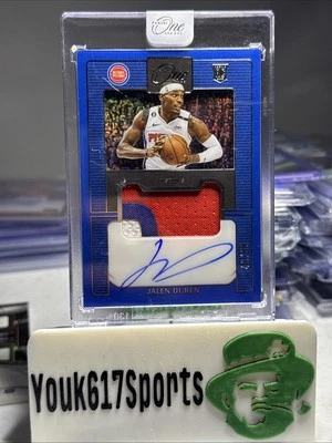 2022 PANINI ONE & ONE RC JALEN DUREN ROOKIE PATCH AUTO /99 DETROIT PISTONS - Image 1 of 4