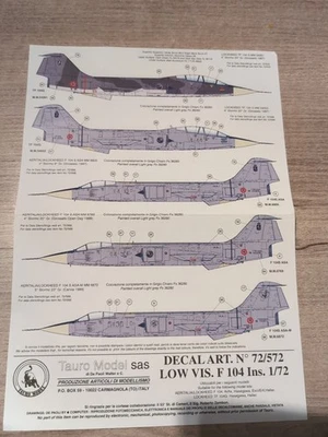 Décalcomanies Maquette Avion 1:72 Tauro Model F104 - Photo 1/3