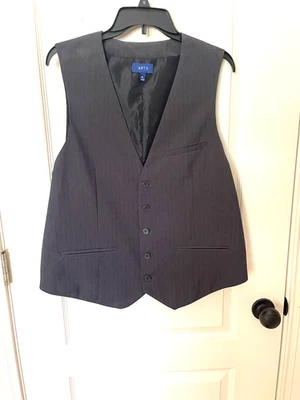 APT. 9 Mens Vest Size XL Gray with Tone on Tone Stripe NWT - Image 1 of 4