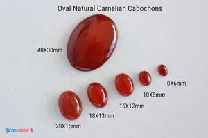 Cabujón de cornalina natural 8X6 mm suelto ovalado naranja piedras preciosas fabricación de joyas 10 piezas - Imagen 1 de 14