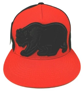 CALIFORNIA REPUBLIC Snapback Cap Mütze CA CALI Bär Flagge Einheitsgröße rot schwarz Neu mit Etikett - Bild 1 von 7