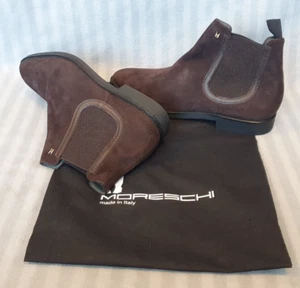 Moreschi Russell & Bromley brown suede men's Chelsea boots size UK 7.5 - Picture 1 of 16