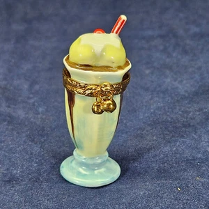 Limoge Trinket Box Ice Cream Float LIMITED EDITION - Picture 1 of 11