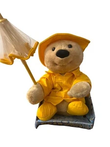 Vintage Singing in the Rain Bear Animated Raincoat Umbrella New in Box - Picture 1 of 6