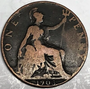 # C9513    GREAT BRITAIN     COIN,     LARGE  PENNY    1903 - Picture 1 of 2