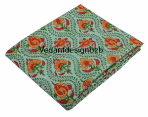 5 Yard Multicolor Hand Block Floral Print Cotton Fabric Dressmaking Sewing - Picture 1 of 8