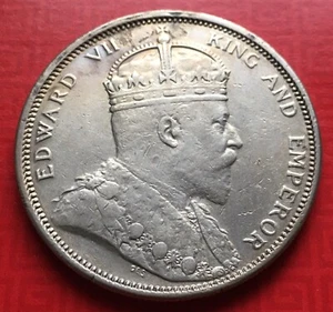 Straits Settlements $1 King Edward VII One Dollar 1903B Incuse - Picture 1 of 8
