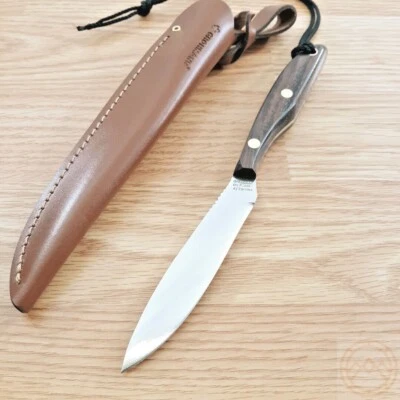 Grohmann Trout & Bird Knife 4" Stainless Elliptical Blade Wood Handles w/Sheath - Image 1 of 4