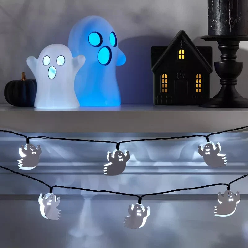 Ghost Halloween Metal String  10 ct LED Lights - Hyde & EEK - Image 1 of 4