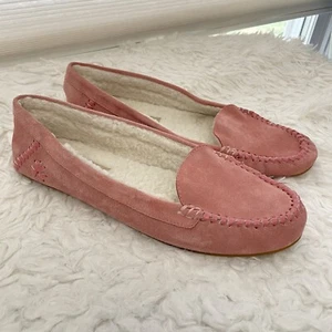 Jack Rogers Millie Sherpa Lined Moccassins Shoes Light Pink Suede size 11 B NEW - Picture 1 of 8
