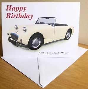 Austin Healey Sprite Mk1 - 5 x 7 Zoll Geburtstag, Jubiläum, Ruhestand oder einfache Karte - Bild 1 von 10