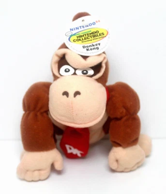 Vintage Nintendo 64 Donkey Kong Beanbag Pelúcia + Hang & Tush Tag (BD&A, 1997) - Imagem 1 de 4