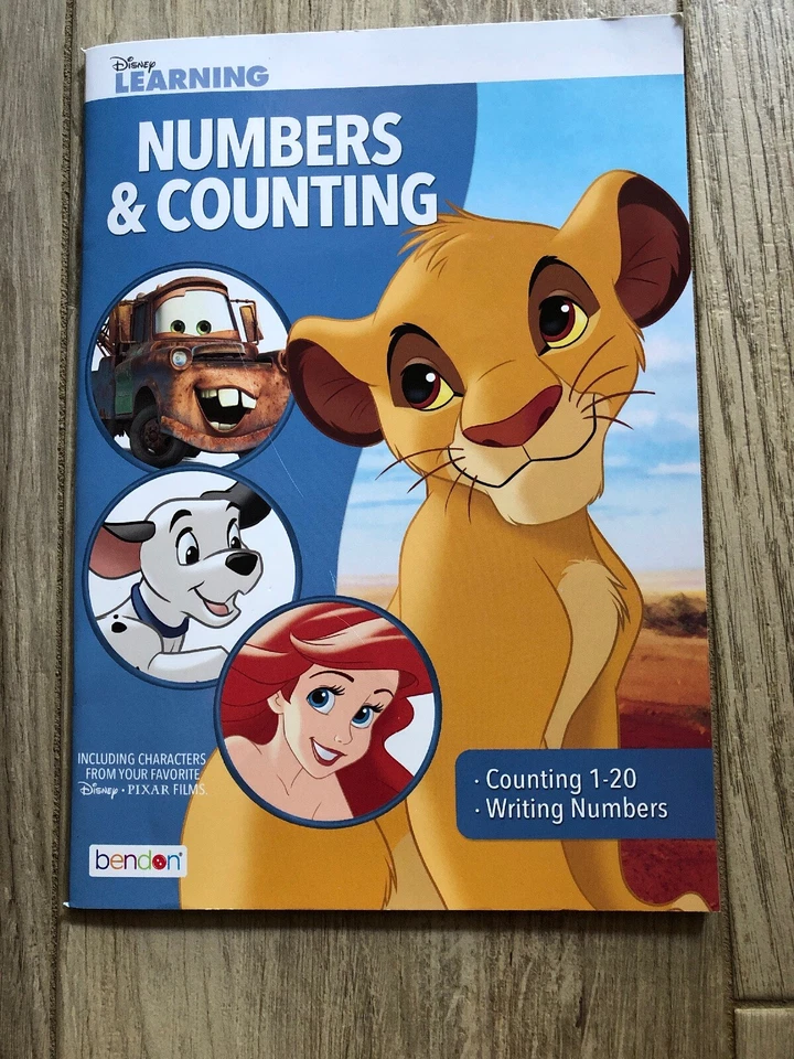 本登迪士尼数字和计数书-计数 1-20 写字数字- — 第 1/3 张图片