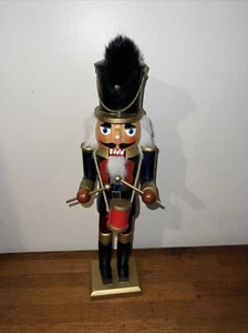 Christmas Decoration Nutcracker 15” Drummer Top Hat Multicolor Uniform - Picture 1 of 5