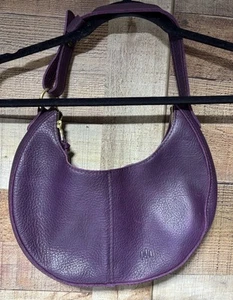Portland Leather Nora Shoulder Bag Purple Plum Leather - Picture 1 of 11