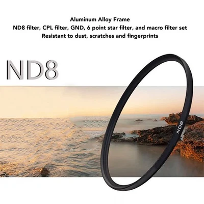 Camera Lens Filter Kit With CPL ND8 Filter 6 Points Star Filter Graduated CEL - Image 1 of 4