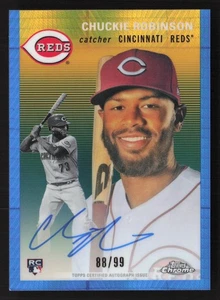 2023 Topps Chrome  #CPA-CR Chuckie Robinson Auto Blue Refractor RC #/99 Reds - Picture 1 of 2
