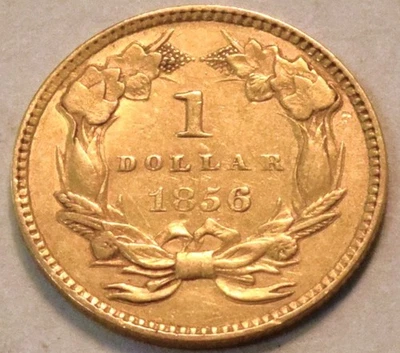 Moneda de oro tipo 3 princesa india 1856, alta calidad, mejor G$1 tipo dólar Foto 1 de 2