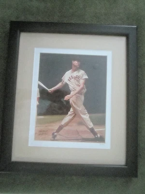 FRAMED COLOR PHOTO OF TED WILLIAMS DATED 1939 (signed Arthur Griffin) - Image 1 of 4