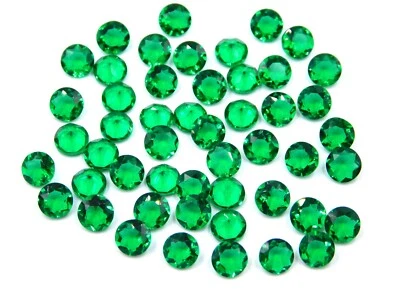 5 MM Lab Created Colombian Emerald Round Cut Lot Loose Gemstone P-2654 - Image 1 of 4