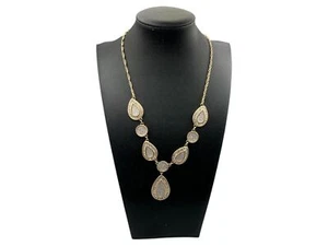 Monet Gold & Silver Tone 18" Teardrop Necklace With Clear Stones For Women - Picture 1 of 3
