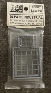 Scale Tichy Train Group HO Scale #8087 20-Pane Industrial Masonry Window pkg (3) - Picture 1 of 2