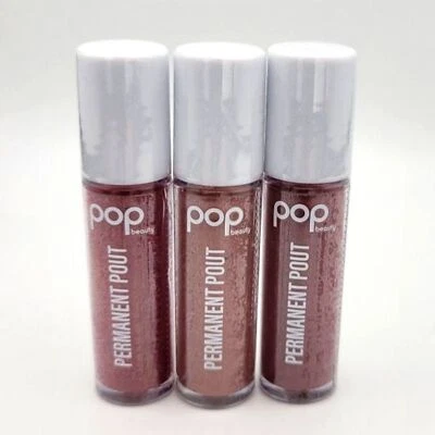 SEALED 3 Shades POP Beauty Permanent Pout Liquid Lip Color - Blush, Rose, Berry - Image 1 of 4