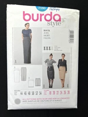 Burda 7180 Misses Skirts (Long or Short) Style 2012 Pattern size 18-28 Uncut - Image 1 of 2
