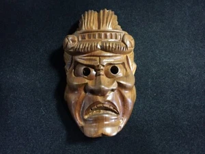 Q0208 / Máscara de madera / decoración de pared estilo OKIMONO / Japonés vintage - Imagen 1 de 12